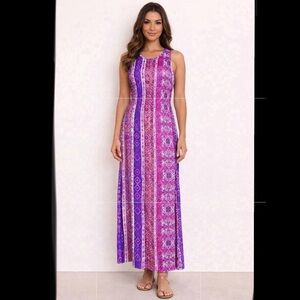 MinkPink Multicolor Aztec Sleeveless Cinch Waist Maxi Dress Size S